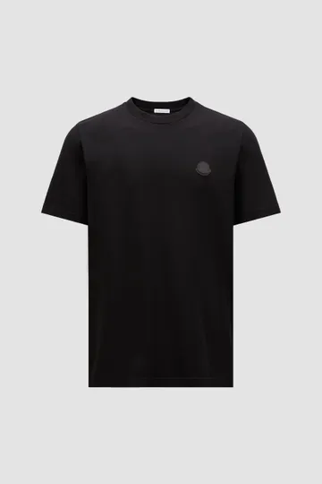 Black Logo Patch Cotton T-Shirt