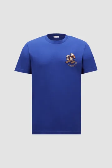 Electric Blue Rugby Patch Cotton T-Shirt