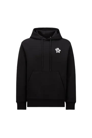 Black Logo Patch Neoprene Hoodie