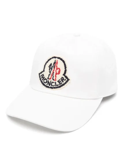 Moncler Applique White Cotton Cap