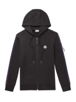 Moncler Cotton Jersey Zip Up Hoodie