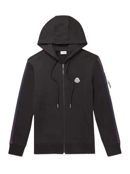 Moncler Cotton Jersey Zip Up Hoodie