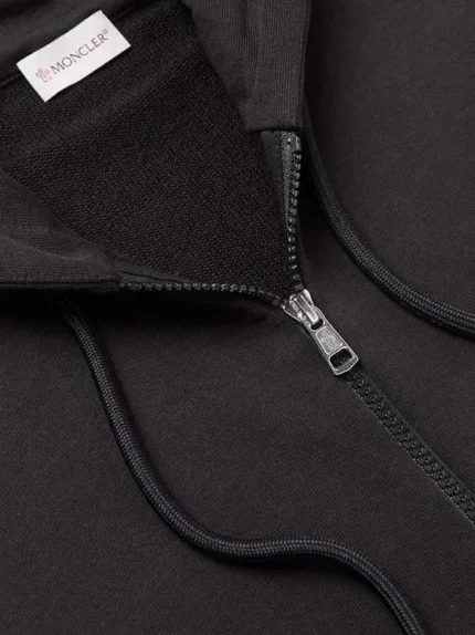 Moncler Cotton Jersey Zip-Up Hoodie