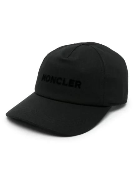 Moncler Flocked Logo Cotton Baseball Cap