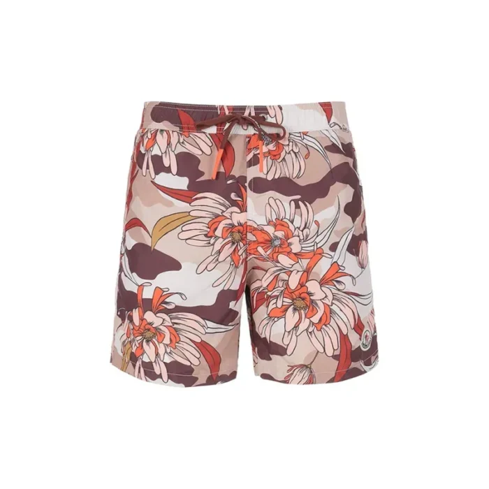 Moncler Floral Print Drawstring Swim Shorts