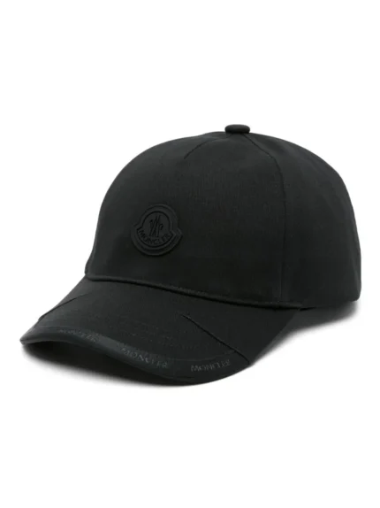 Moncler Logo Black Cotton Cap