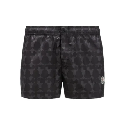 Moncler Logo Print Swim Shorts