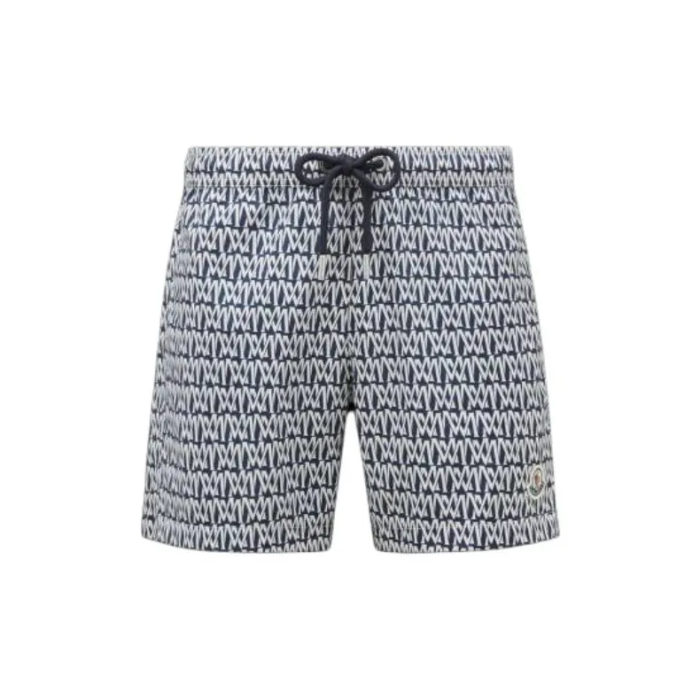 Moncler Monogram Print Logo Swim Shorts