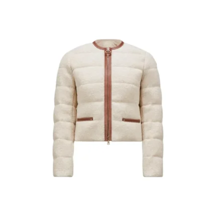 Moncler Panelled Padded Beige Jacket