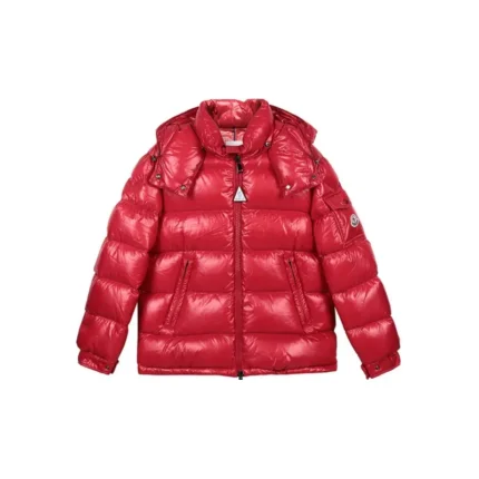 Moncler Quilted Hooded Red Jacket