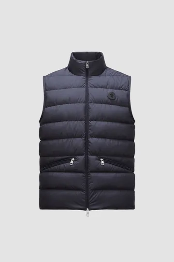 Moncler Treompan Down Navy Blue Vest