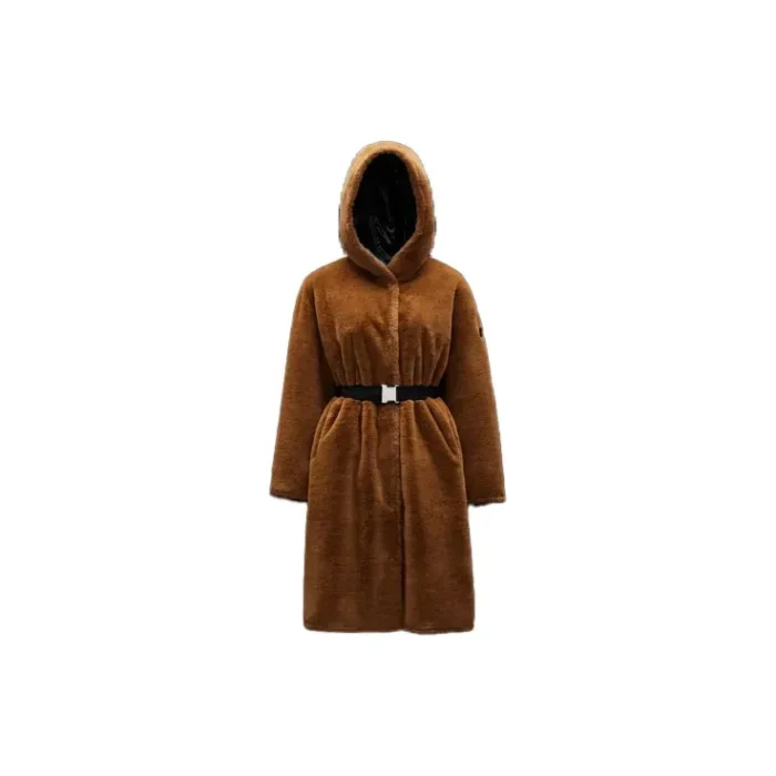 Moncler Women's Brown Belt Coat